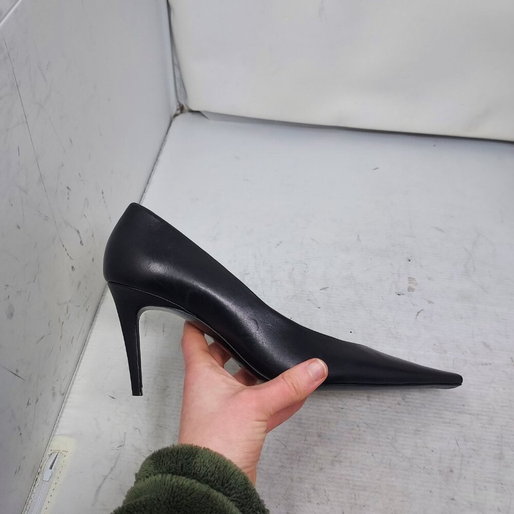 Saint Laurent YSL Anne-Marie Black Leather Square Toe Pump Shoe - Picture 4 of 13